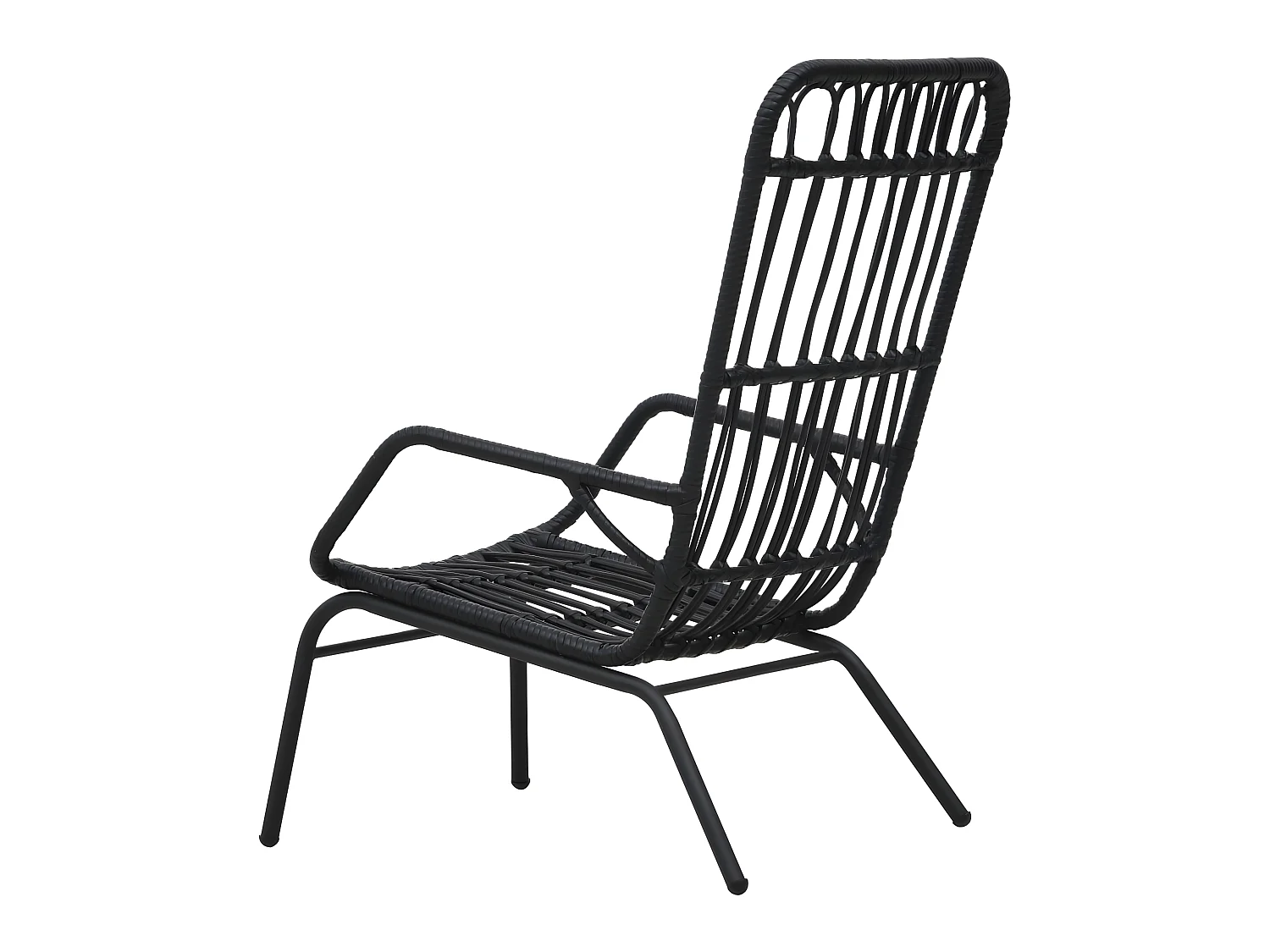Chaise de jardin Résine tressée Noir SEF24966