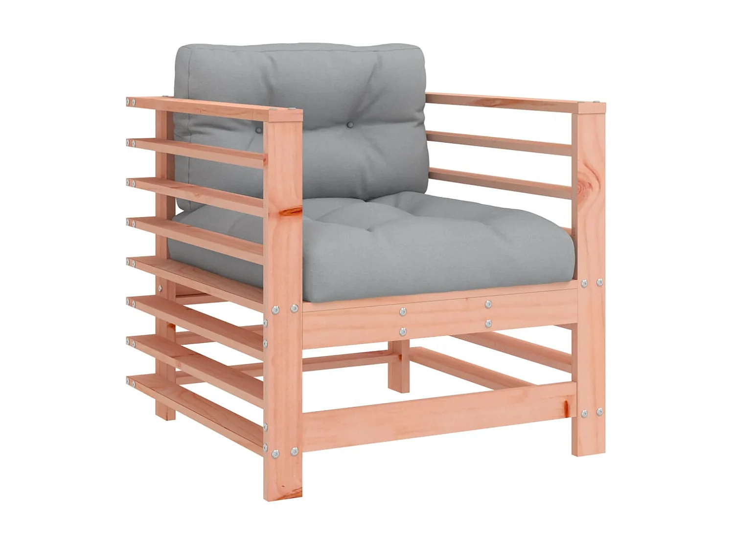 Sillones de jardín y cojines 2 uds madera maciza abeto Douglas ES75246