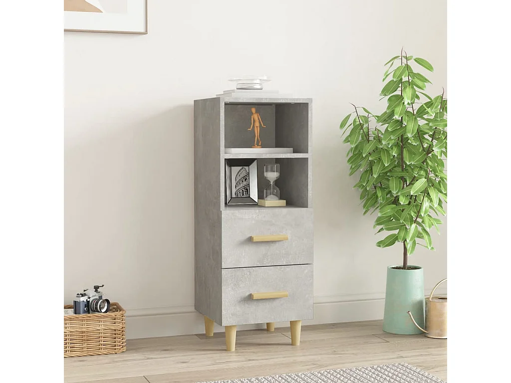 Sideboard Lowboard - Betongrau 34,5x34x90 cm Holzwerkstoff -RM26251