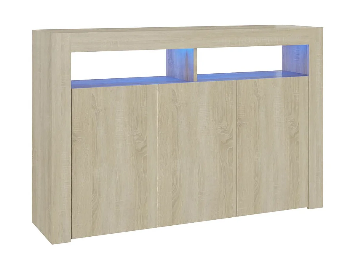 Sideboard mit LED-Leuchten Anrichte Sonoma-Eiche 115,5x30x75 cm -RM95011