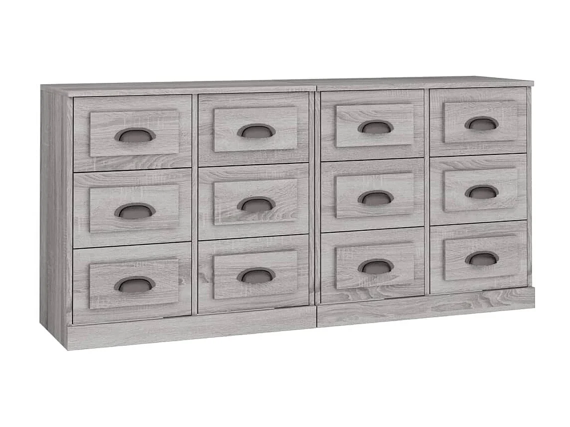 Sideboards Grau im 2er-Set Anrichten Sonoma Holzwerkstoff -RM41285
