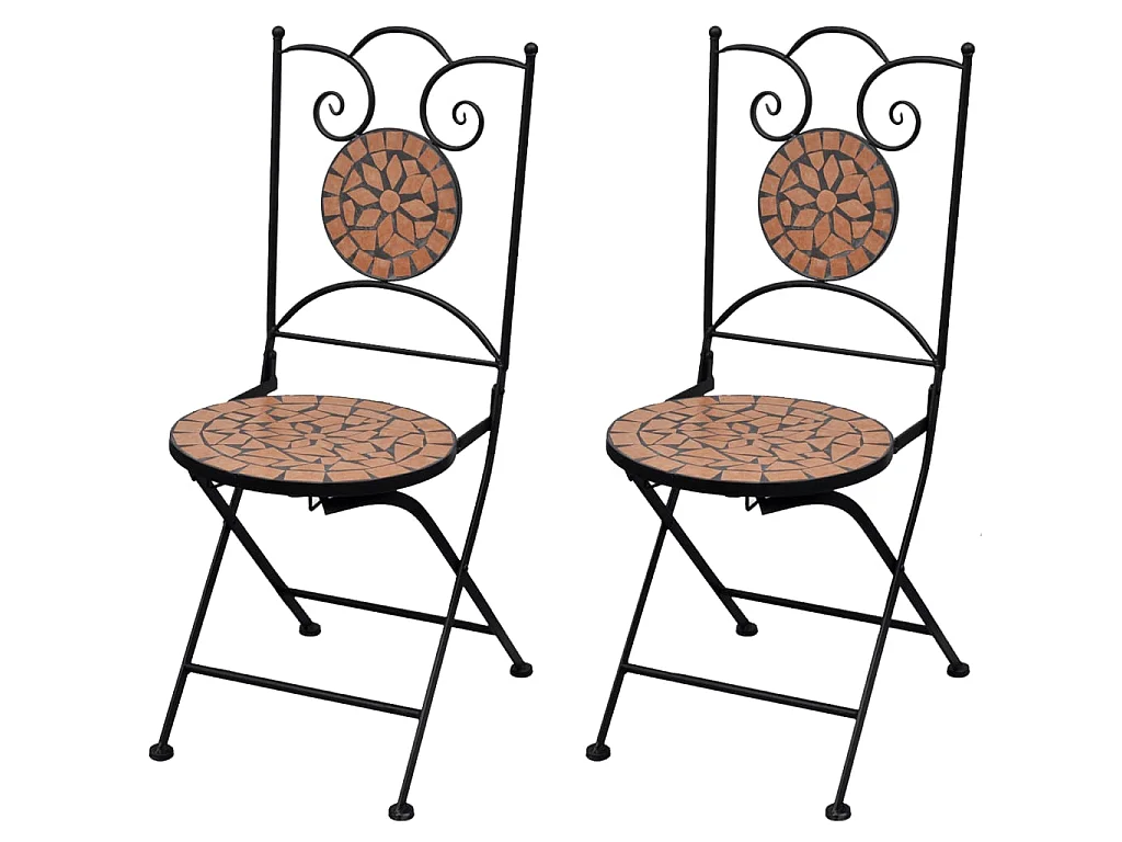 Chaises pliables de bistro 2 pcs Céramique Terre cuite SEF16630