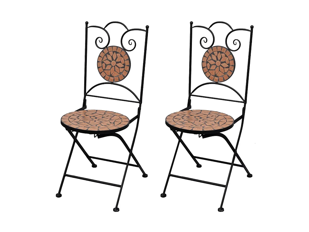 Chaises pliables de bistro 2 pcs Céramique Terre cuite SEF16630