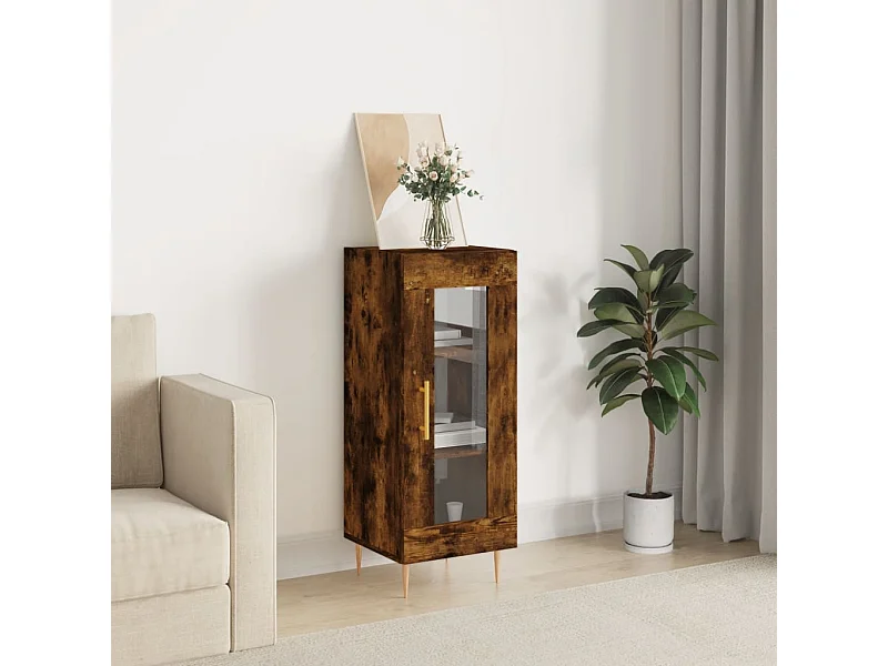 Sideboard Anrichte Räuchereiche 34,5x34x90 cm Holzwerkstoff -RM82567