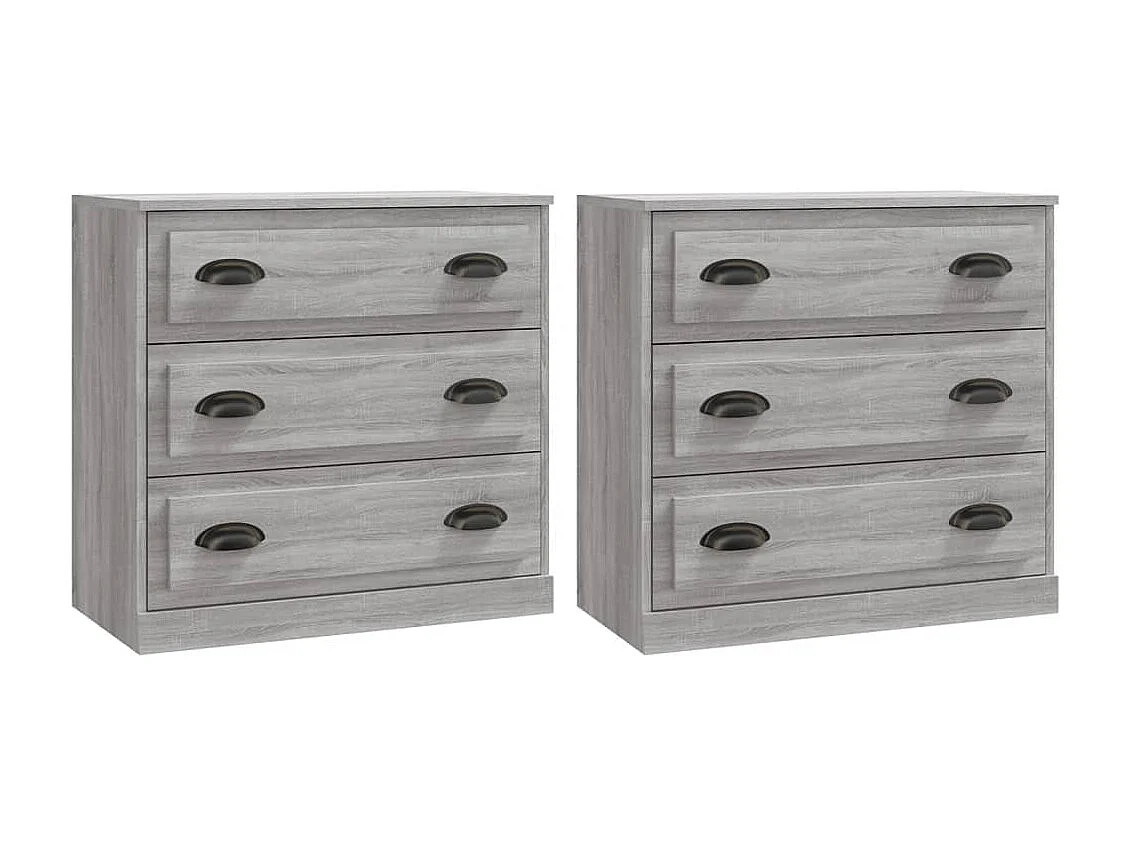 Sideboards Grau im 2er-Set Anrichten Sonoma Holzwerkstoff -RM49442