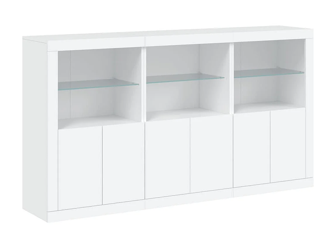 Sideboard mit LED-Leuchten Anrichte Weiß 181,5x37x100 cm -RM10594