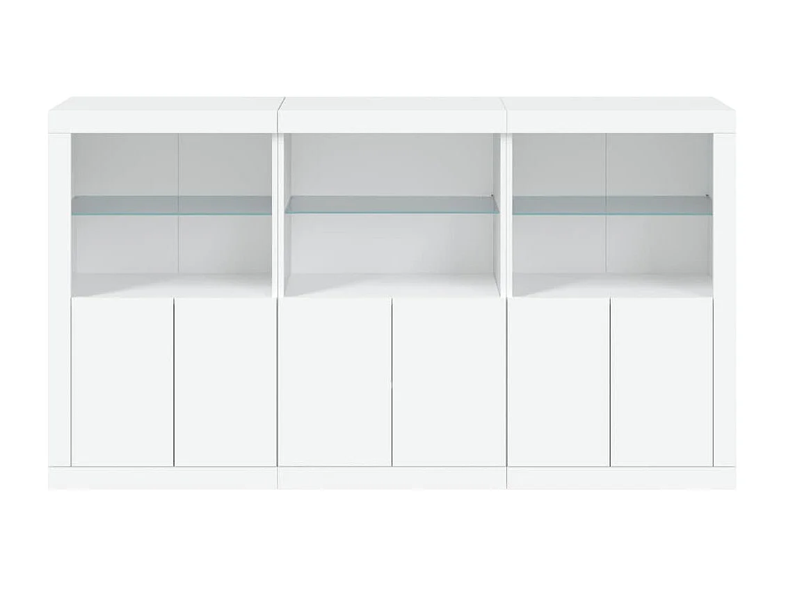 Sideboard mit LED-Leuchten Anrichte Weiß 181,5x37x100 cm -RM10594