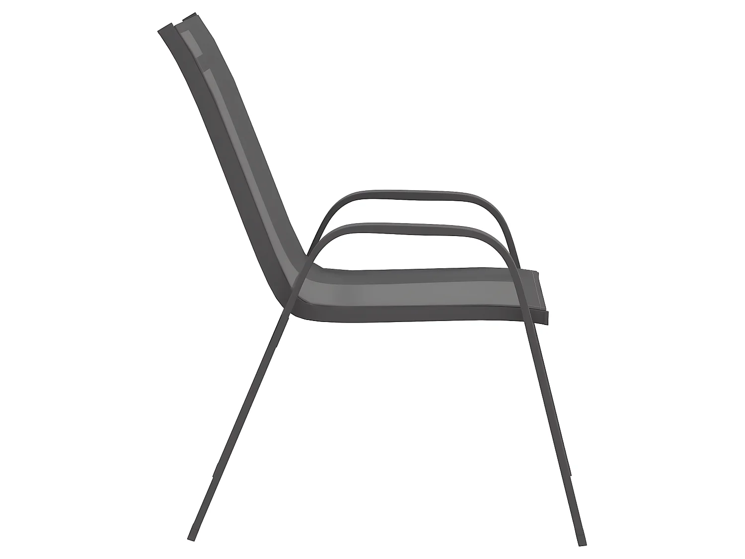 Chaises empilables de jardin 6 pcs Gris Tissu textilène SEF25744