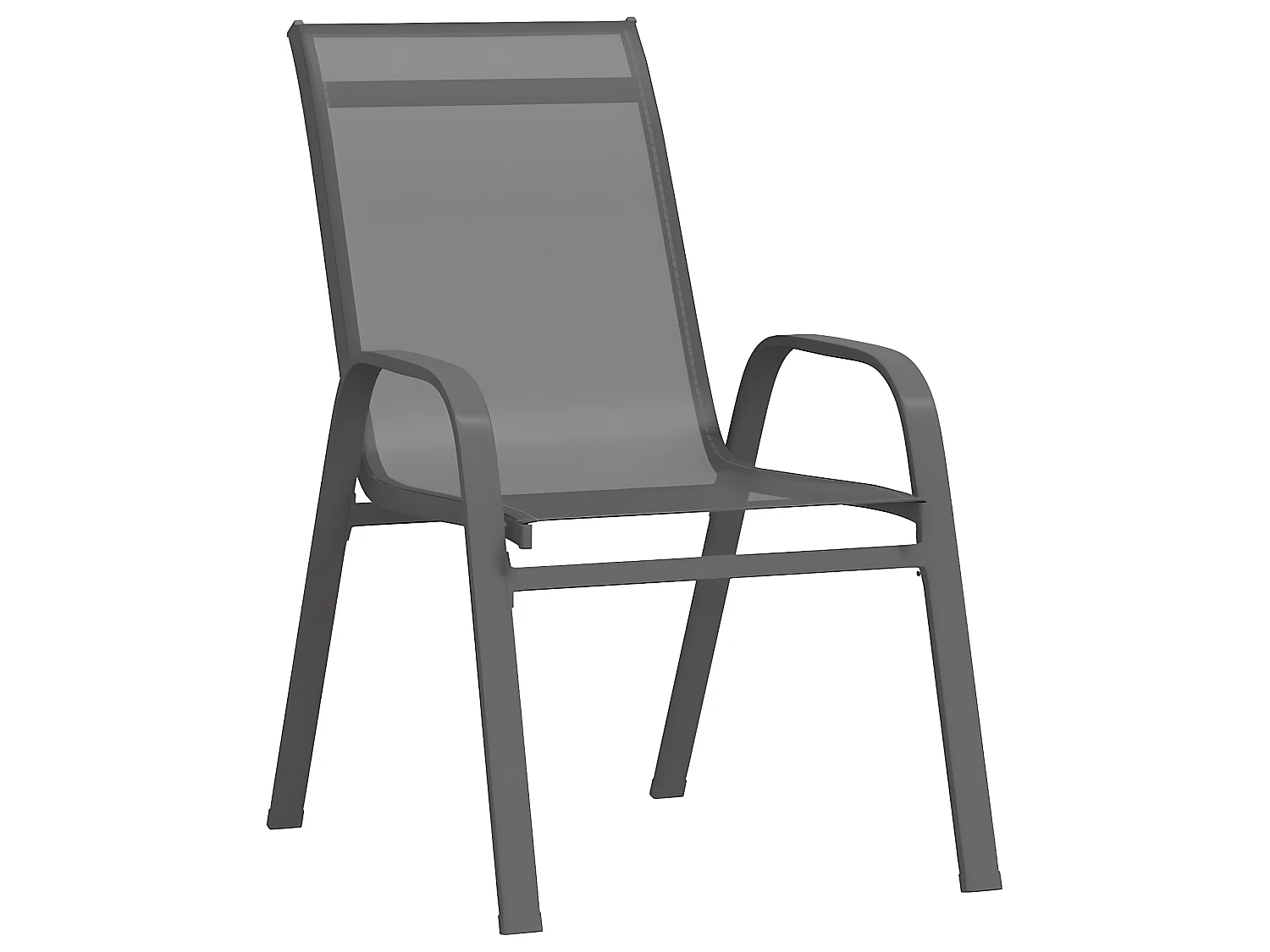 Chaises empilables de jardin 6 pcs Gris Tissu textilène SEF25744