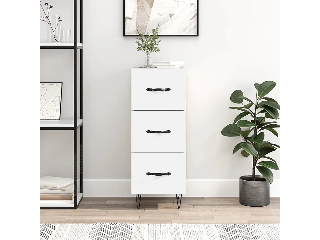 Sideboard Weiß Anrichte 34,5x34x90 cm Holzwerkstoff -RM84507