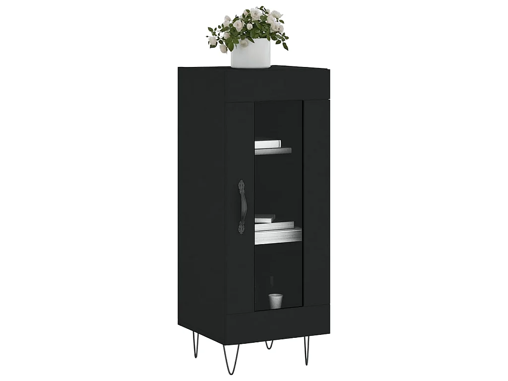 Sideboard Schwarz Anrichte 34,5x34x90 cm Holzwerkstoff -RM95174