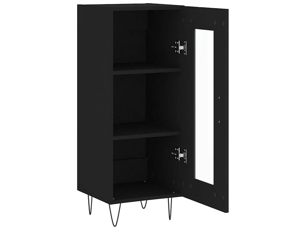 Sideboard Schwarz Anrichte 34,5x34x90 cm Holzwerkstoff -RM95174