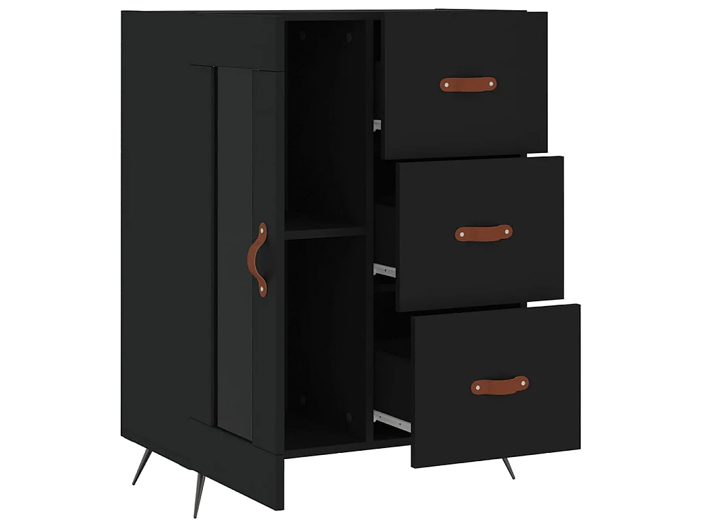 Sideboard Schwarz Anrichte 69,5x34x90 cm Holzwerkstoff -RM61724