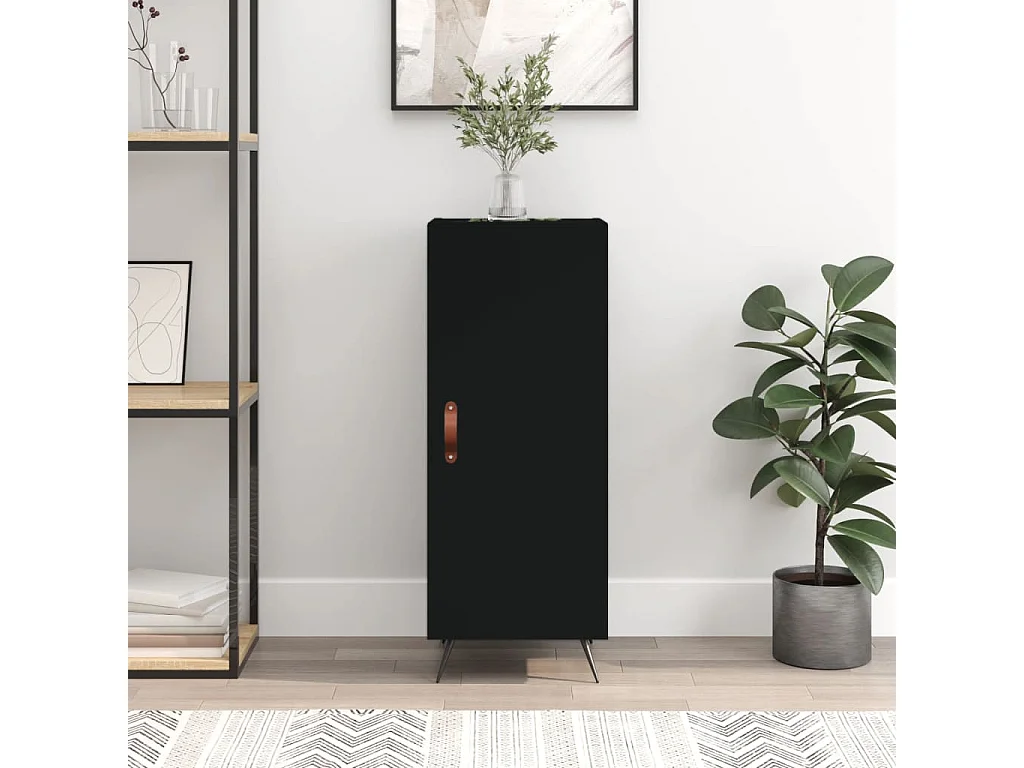 Sideboard Schwarz Anrichte 34,5x34x90 cm Holzwerkstoff -RM95422