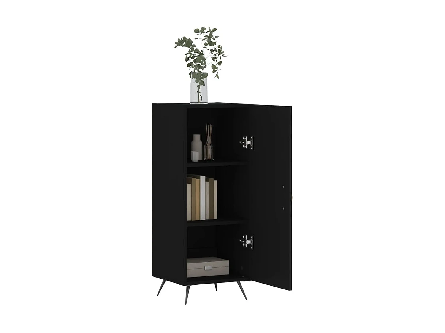 Sideboard Schwarz Anrichte 34,5x34x90 cm Holzwerkstoff -RM95422