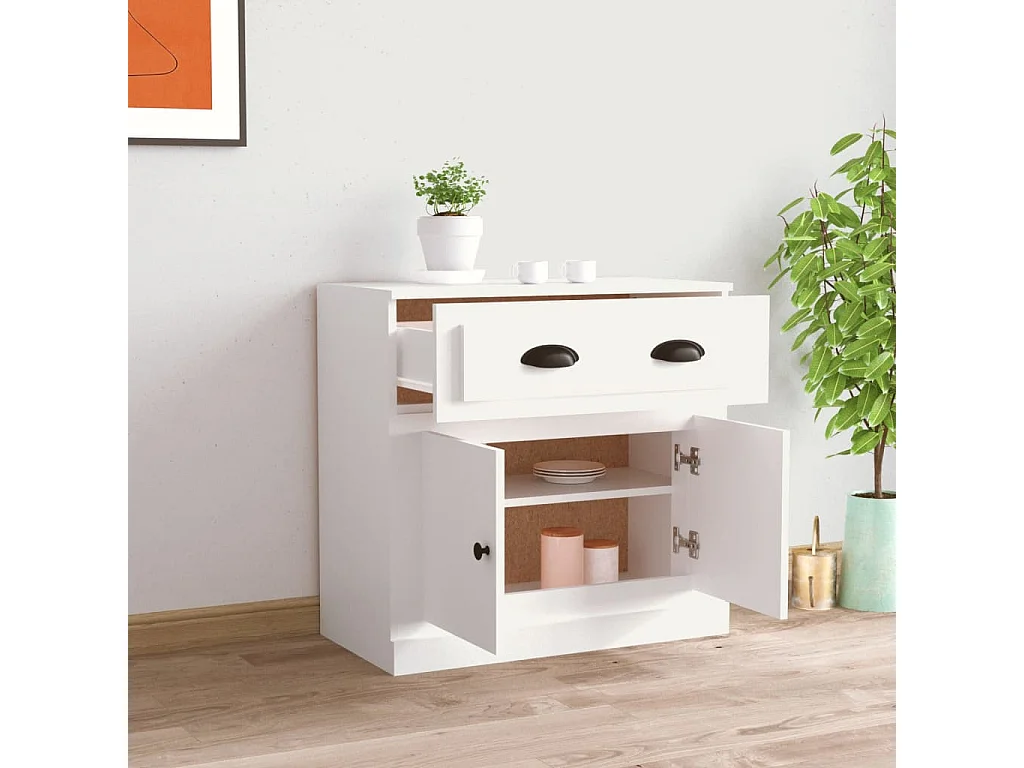 Sideboard Weiß Anrichte 70x35,5x67,5 cm Holzwerkstoff -RM50355