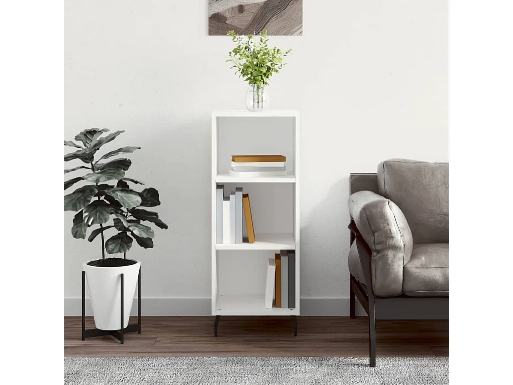 Sideboard Weiß Anrichte 34,5x32,5x90 cm Holzwerkstoff -RM37645