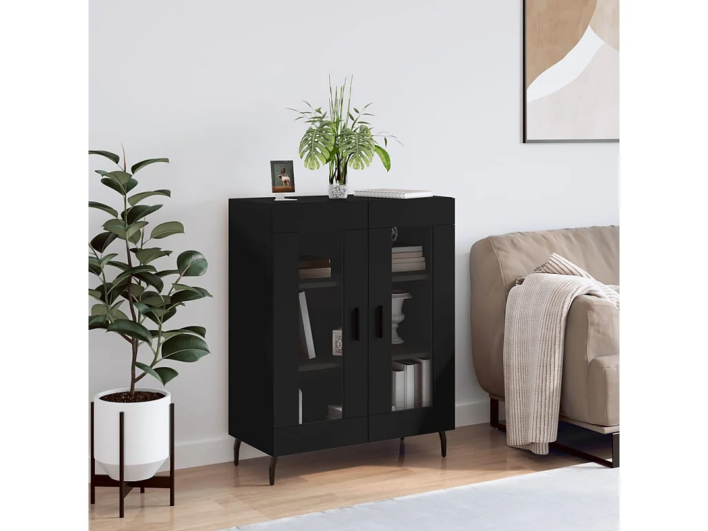 Sideboard Schwarz Anrichte 69,5x34x90 cm Holzwerkstoff -RM23290