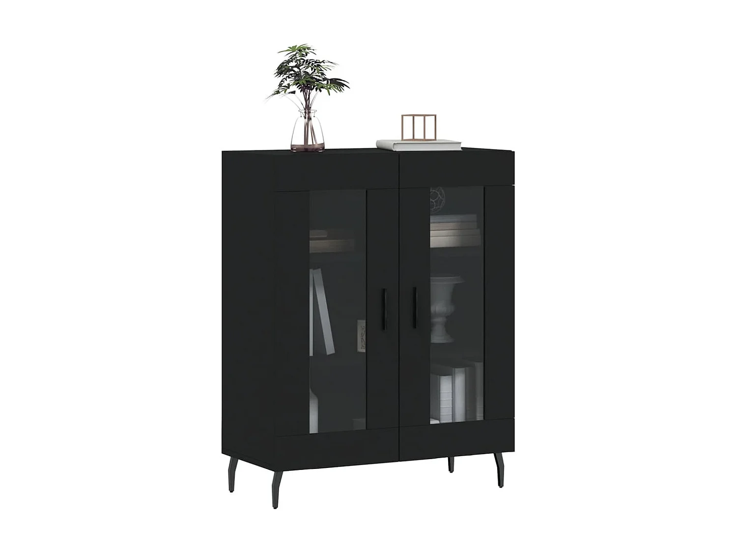 Sideboard Schwarz Anrichte 69,5x34x90 cm Holzwerkstoff -RM23290