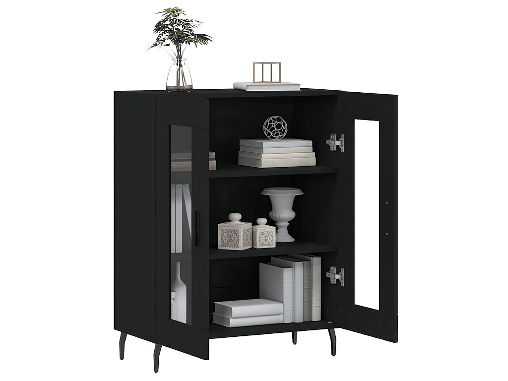 Sideboard Schwarz Anrichte 69,5x34x90 cm Holzwerkstoff -RM23290