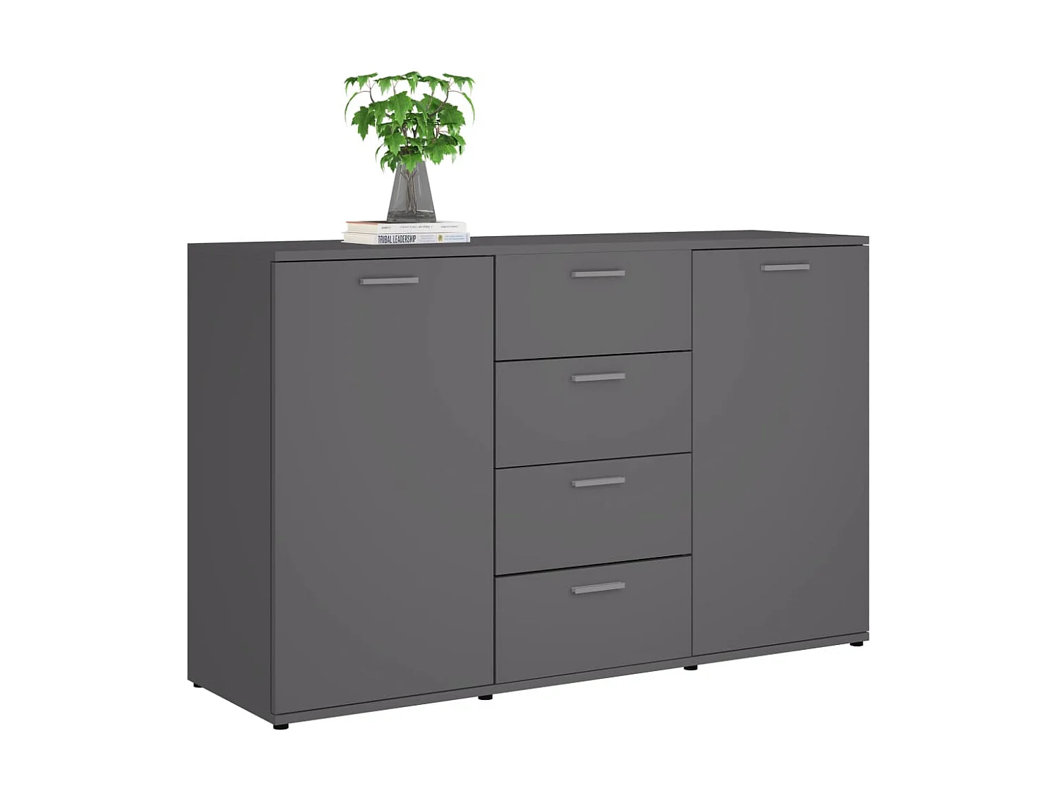 Sideboard Grau - Lowboard 120x35,5x75 cm Holzwerkstoff -RM50691