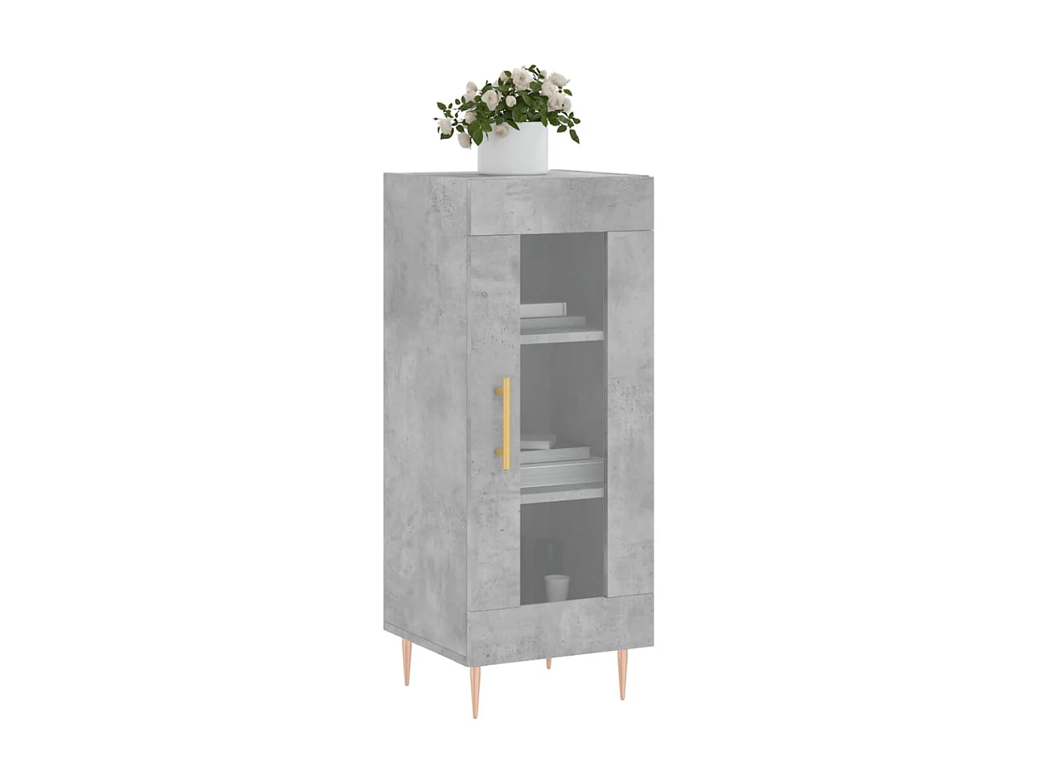 Sideboard Lowboard - Betongrau 34,5x34x90 cm Holzwerkstoff -RM90351