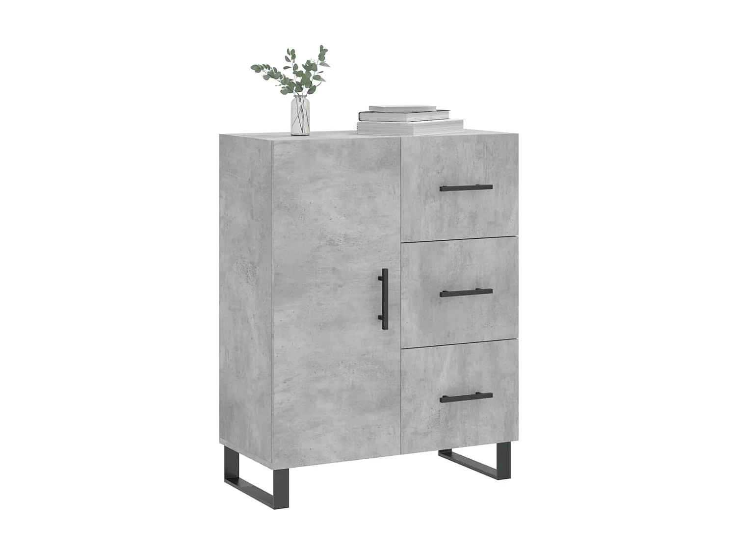 Sideboard Lowboard - Betongrau 69,5x34x90 cm Holzwerkstoff -RM48012