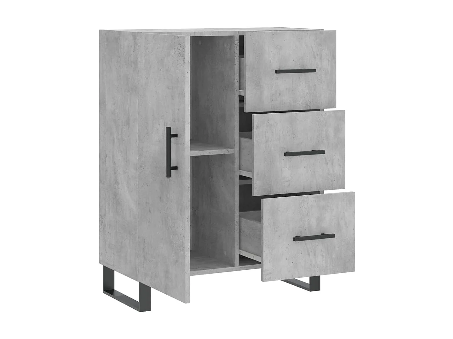 Sideboard Lowboard - Betongrau 69,5x34x90 cm Holzwerkstoff -RM48012