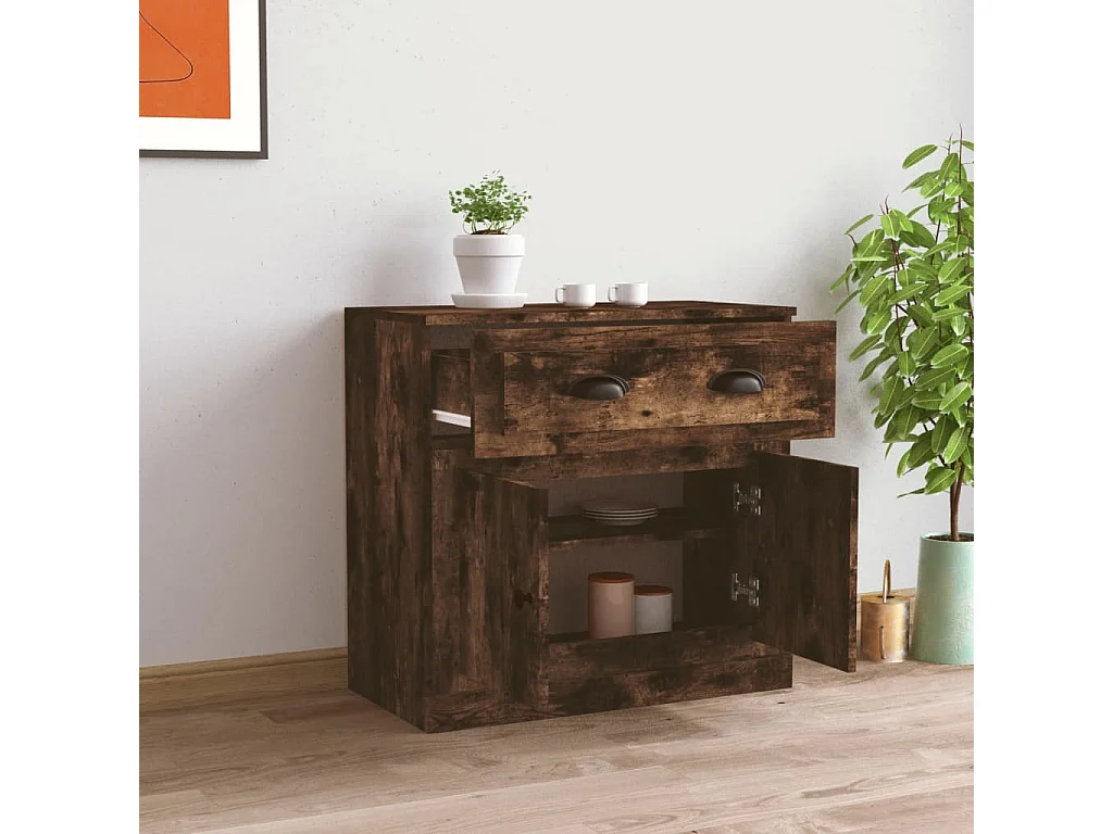 Sideboard Anrichte Räuchereiche 70x35,5x67,5 cm Holzwerkstoff -RM76825