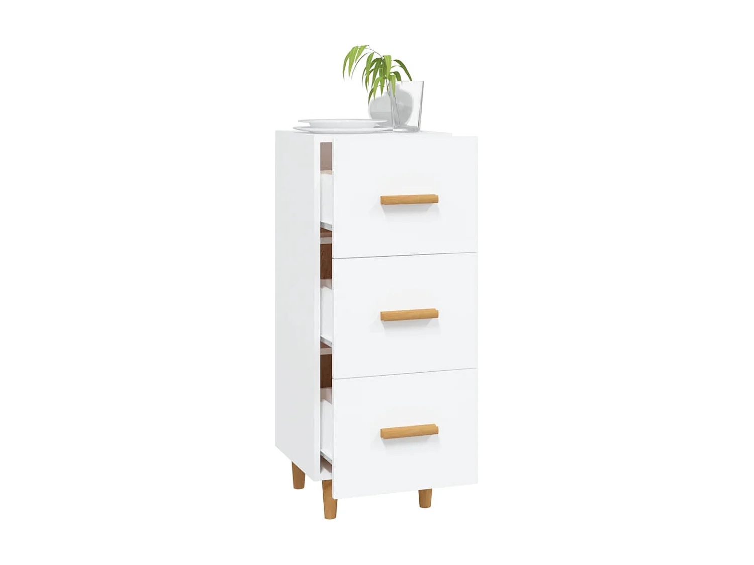 Sideboard Weiß Anrichte 34,5x34x90 cm Holzwerkstoff -RM34692