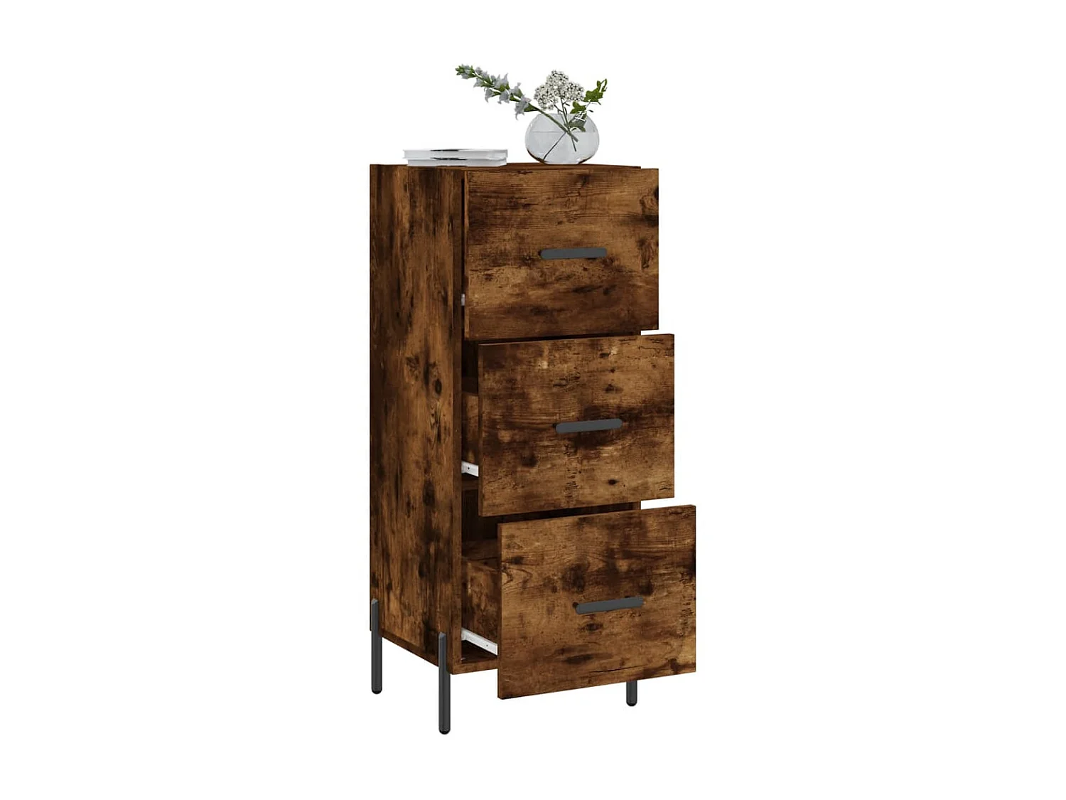 Sideboard Anrichte Räuchereiche 34,5x34x90 cm Holzwerkstoff -RM92703