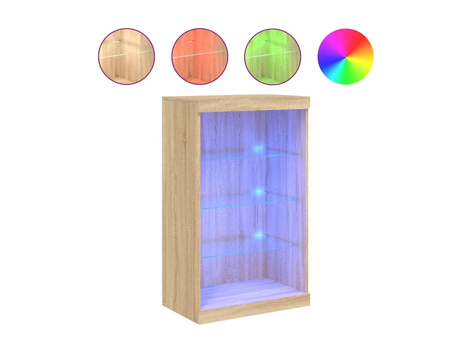 Sideboard mit LED-Leuchten Anrichte Sonoma-Eiche 60,5x37x100 cm -RM16968