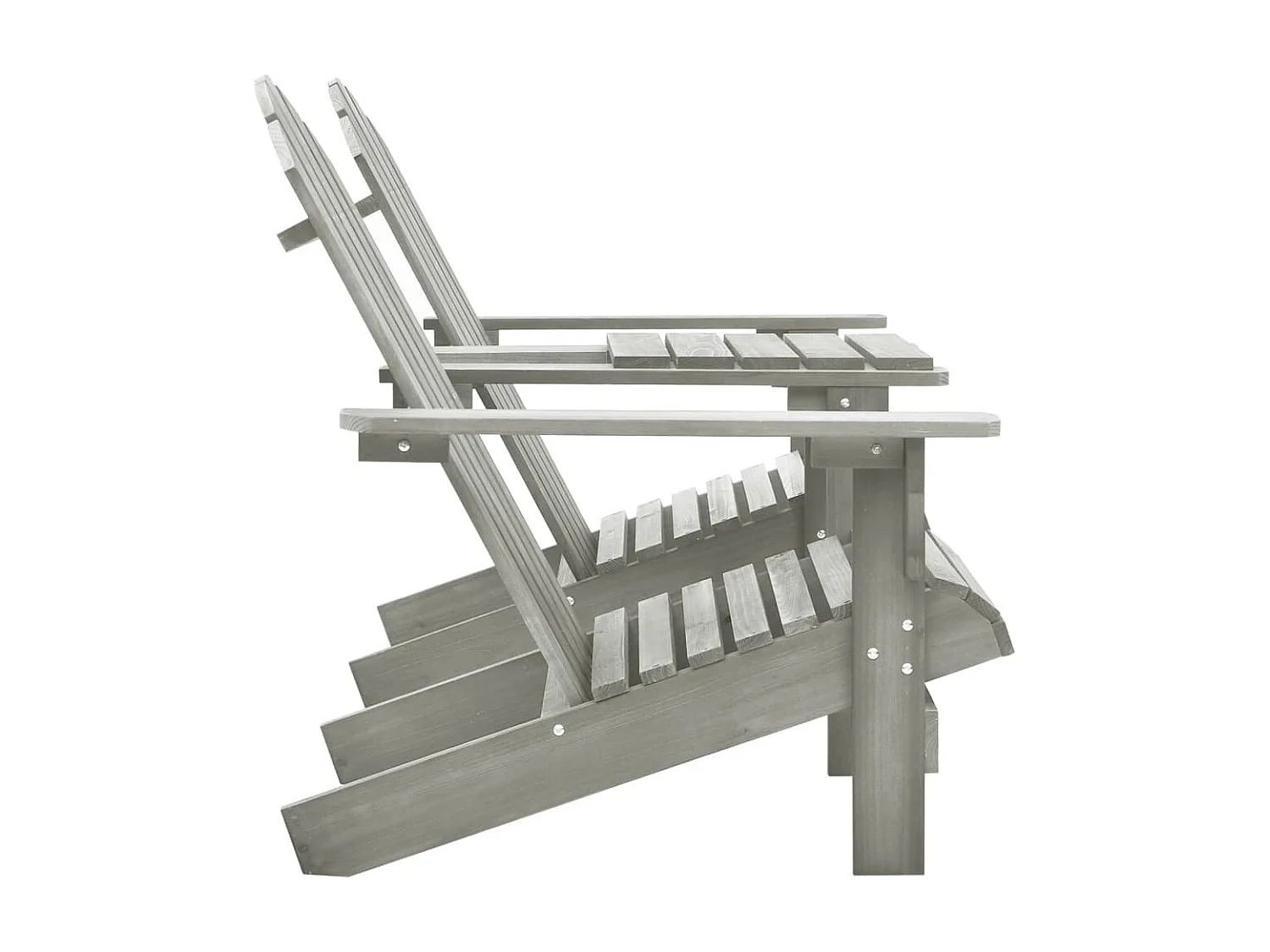 Chaises de jardin Adirondack avec table Bois de sapin Gris SEF90882