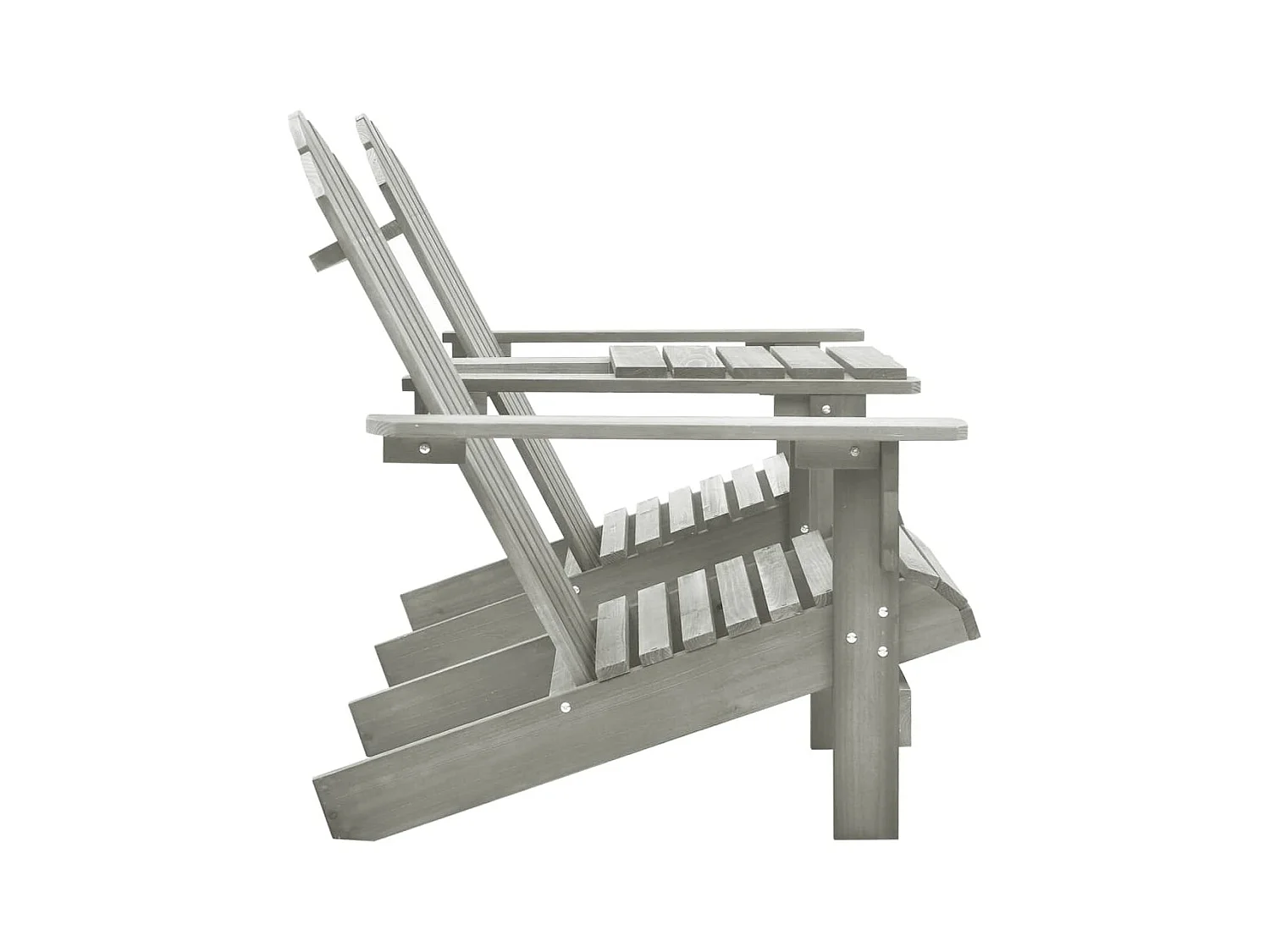 Chaises de jardin Adirondack avec table Bois de sapin Gris SEF90882