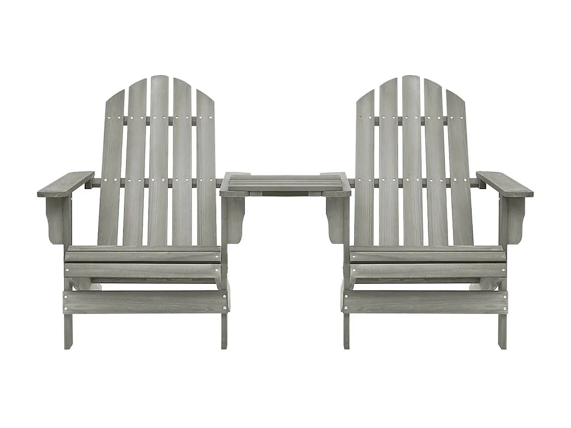Tuinstoelen Adirondack met tafeltje massief vurenhout grijs NL56102