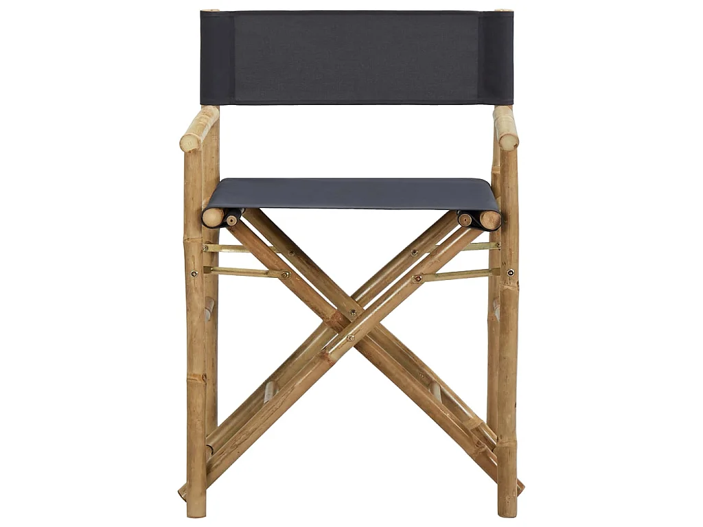 Regisseursstoelen 2 st inklapbaar donkergrijs bamboe en stof NL47633