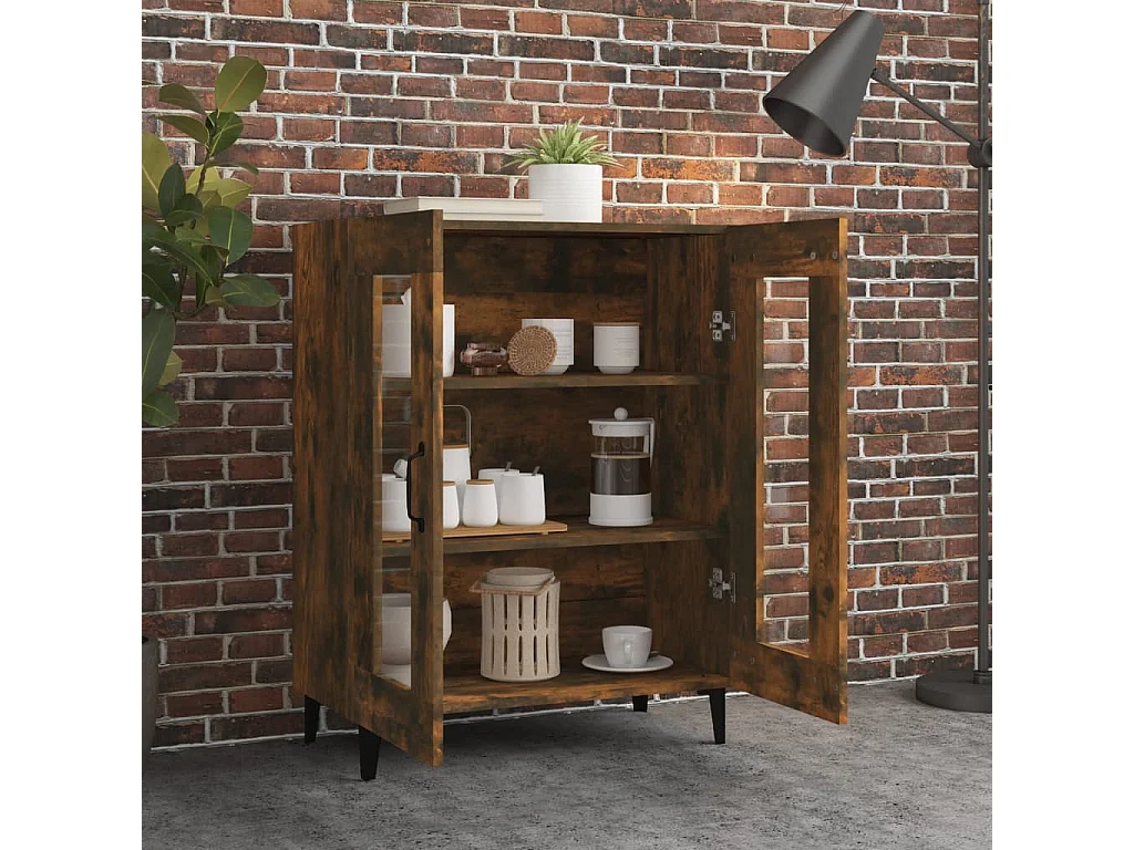 Sideboard Anrichte Räuchereiche 69,5x34x90 cm Holzwerkstoff -RM35138