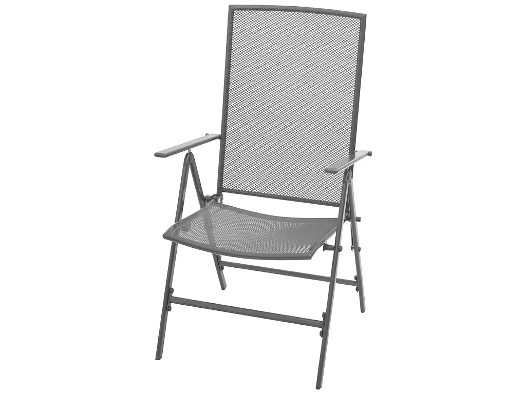 Chaises empilables de jardin 2 pcs Acier Gris SEF35688