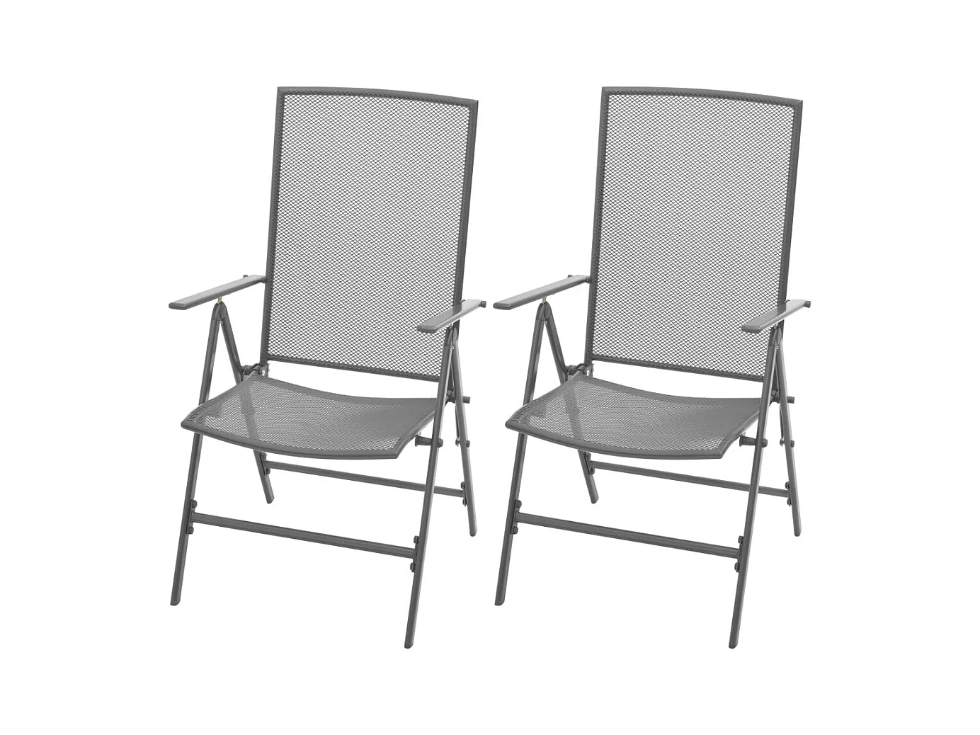 Chaises empilables de jardin 2 pcs Acier Gris SEF35688