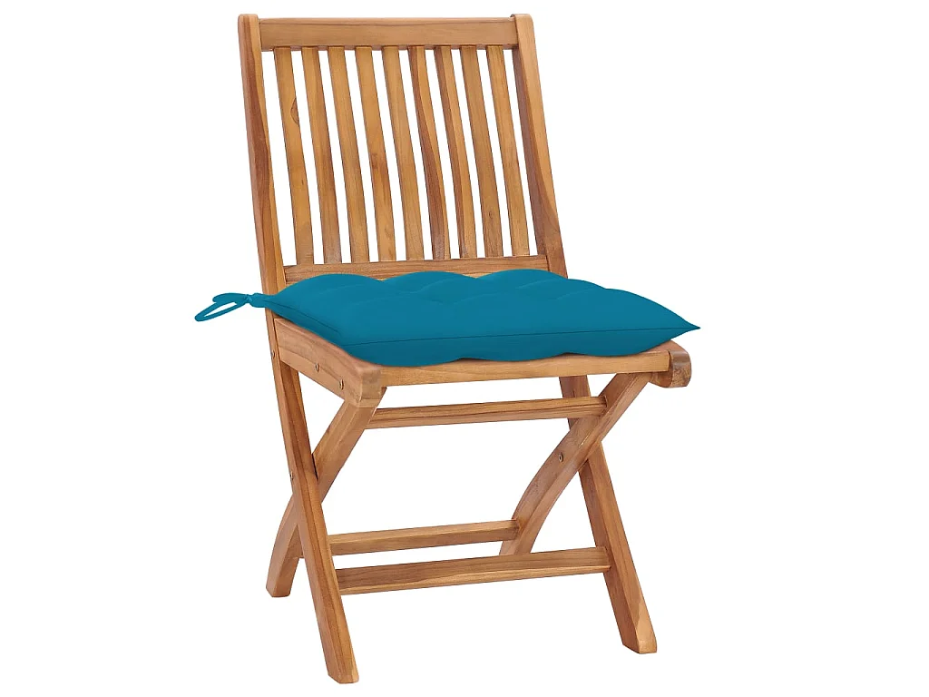 Chaises pliables de jardin avec coussins 8 pcs Teck solide SEF60480