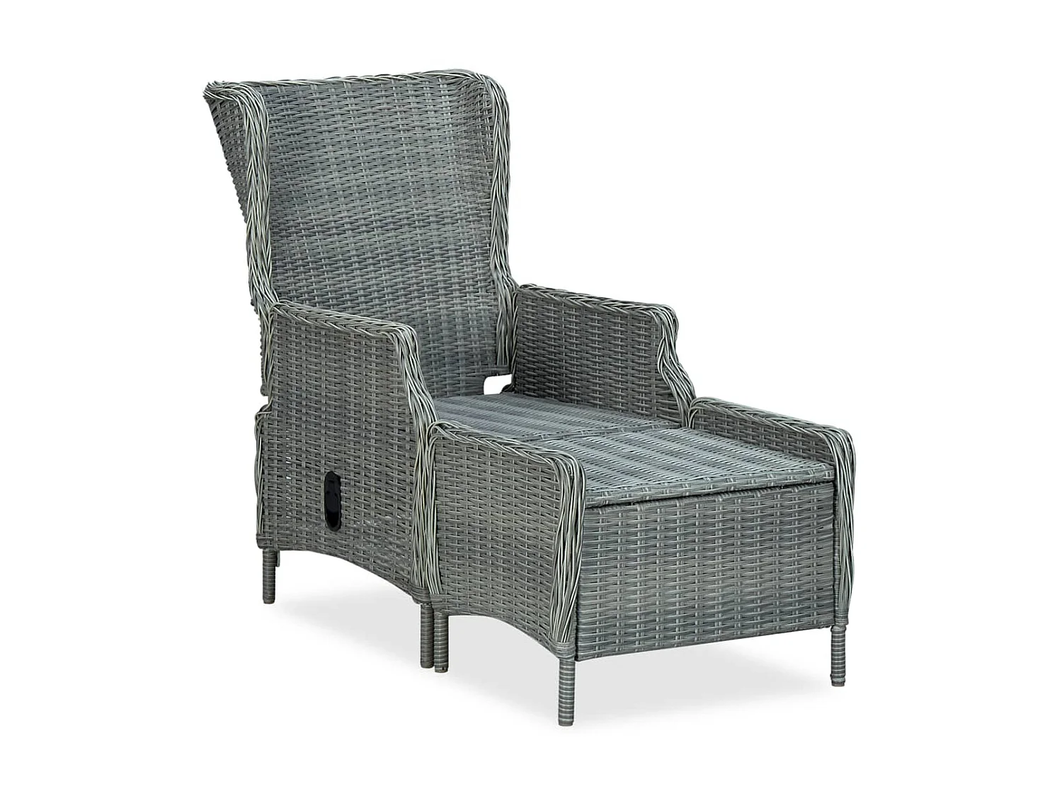 Chaise inclinable de jardin tabouret Résine tressée Gris clair SEF13502