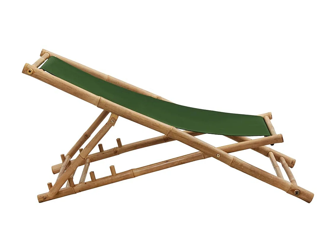 Chaise de jardin Bambou et toile Vert SEF36750