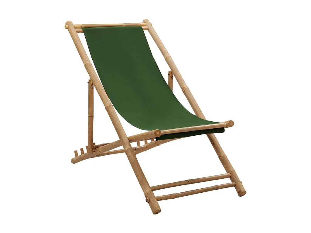 Chaise de jardin Bambou et toile Vert SEF36750