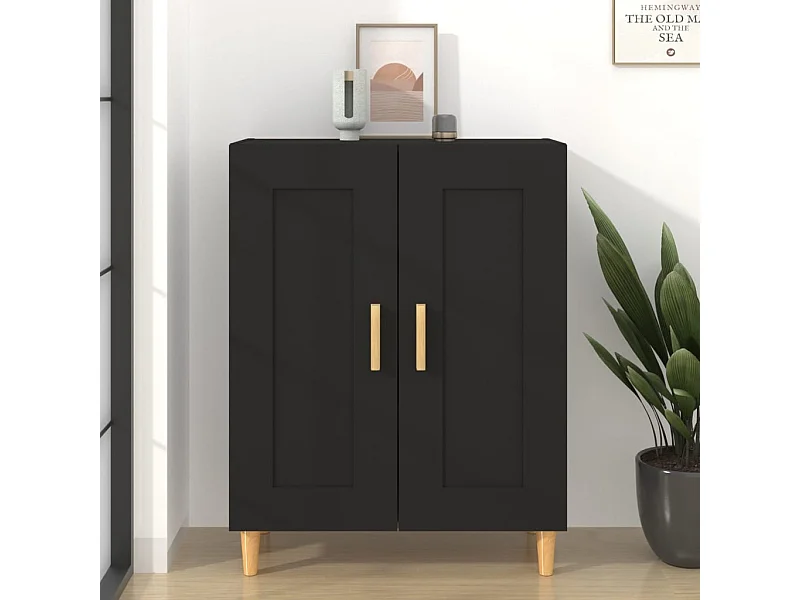 Sideboard Schwarz Anrichte 69,5x34x90 cm Holzwerkstoff -RM51575