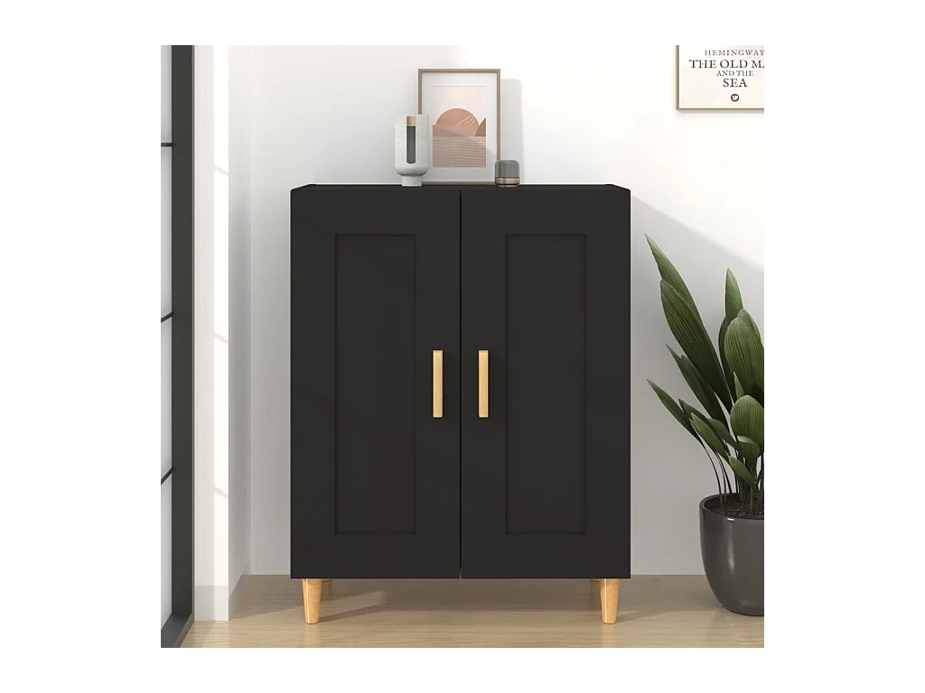 Sideboard Schwarz Anrichte 69,5x34x90 cm Holzwerkstoff -RM51575
