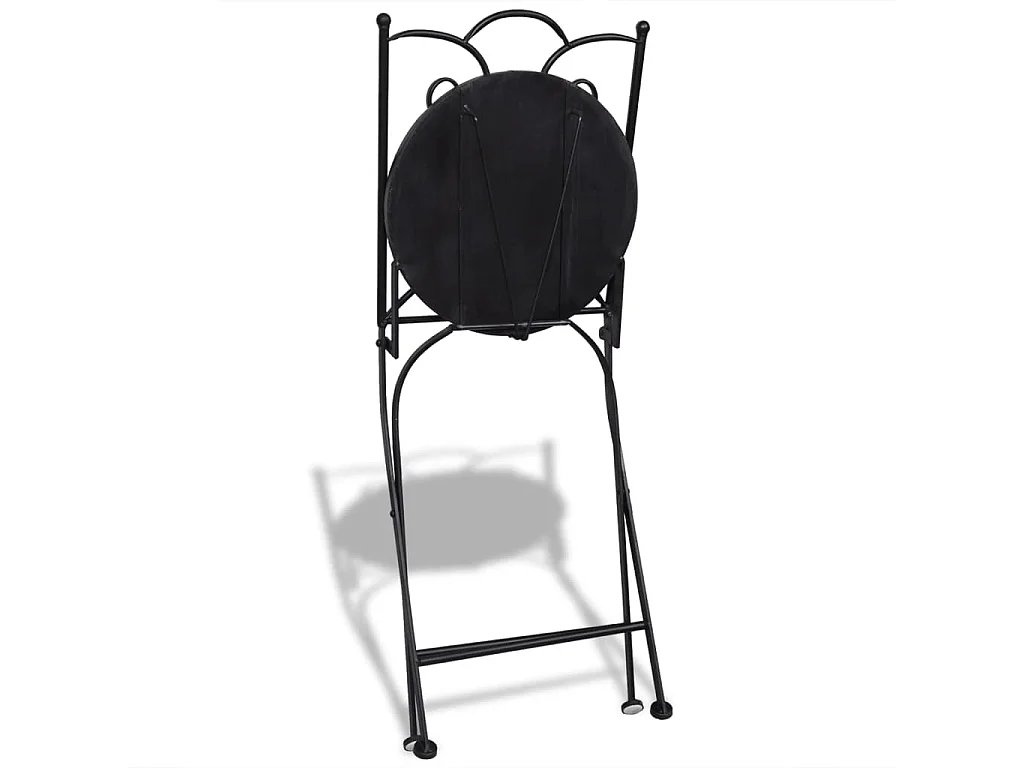 Chaises pliables de bistro 2 pcs Céramique Terre cuite et blanc SEF70998