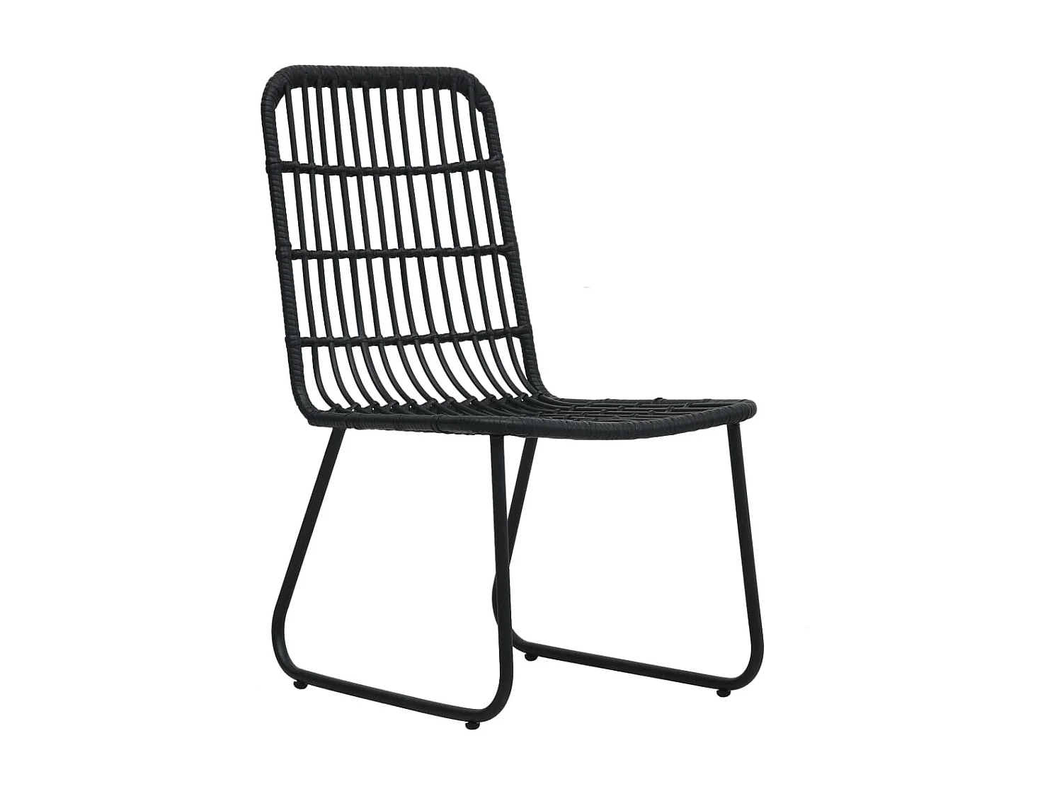Chaises de jardin 2 pcs Résine tressée Noir SEF96285