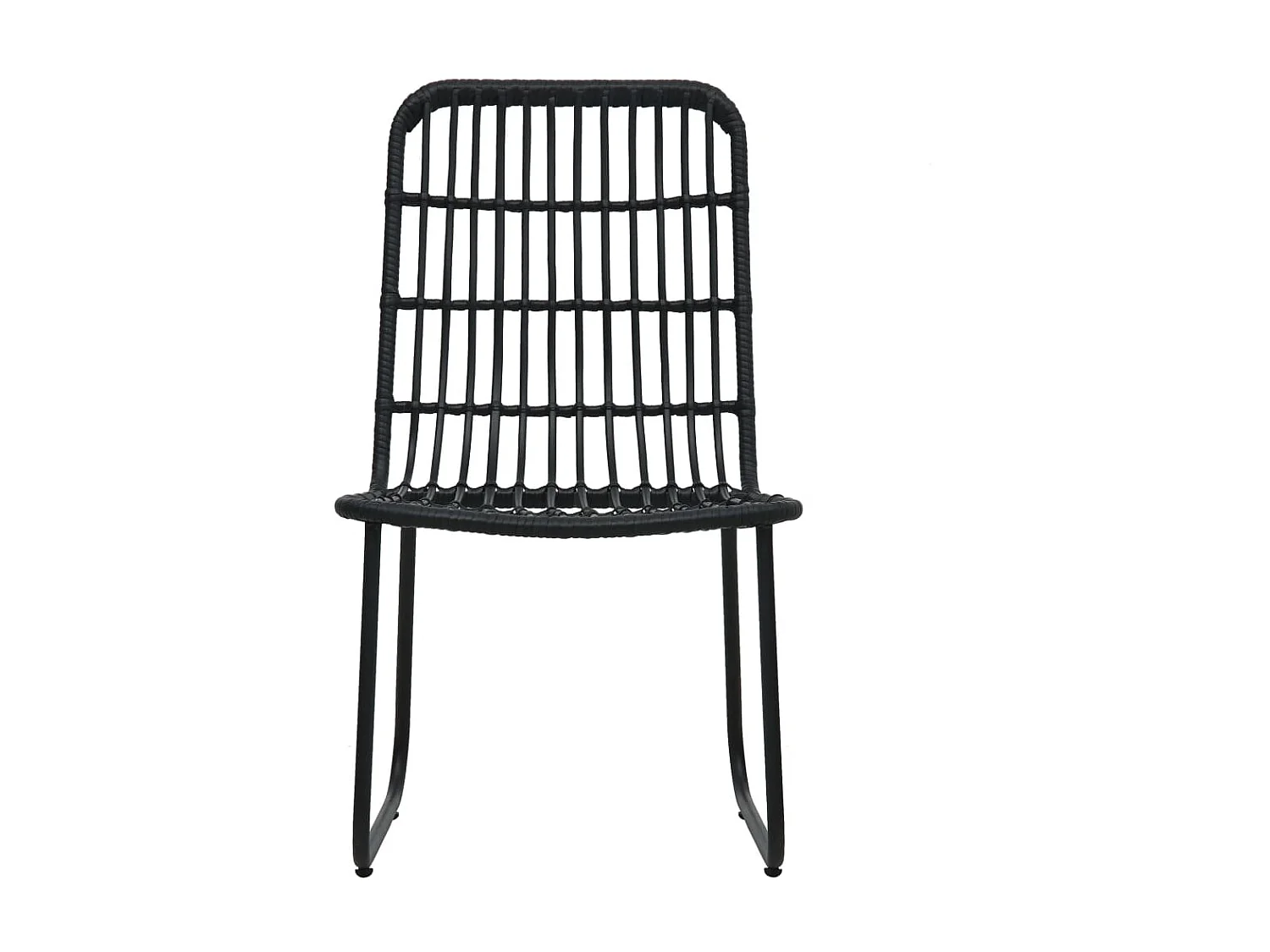 Chaises de jardin 2 pcs Résine tressée Noir SEF96285