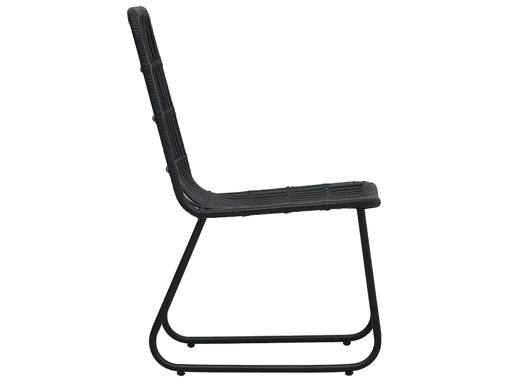 Chaises de jardin 2 pcs Résine tressée Noir SEF96285