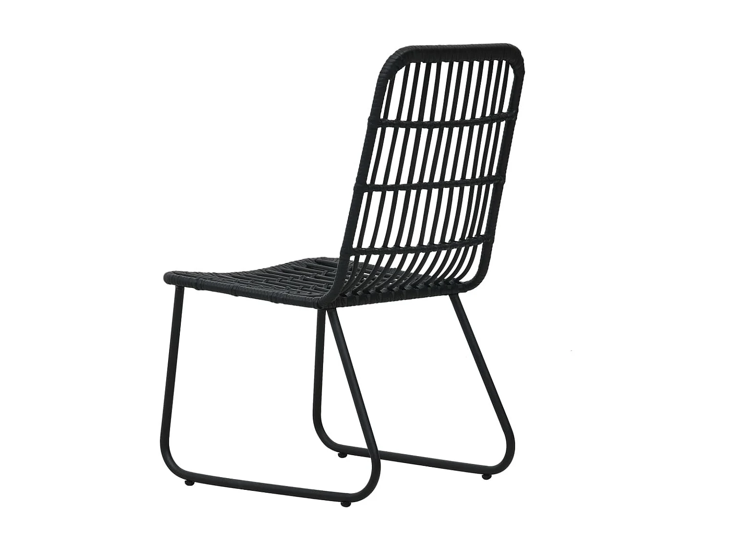Chaises de jardin 2 pcs Résine tressée Noir SEF96285